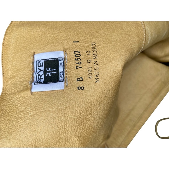 Frye Brown Combat Moto Boots Distressed Leather - Picture 9 of 10